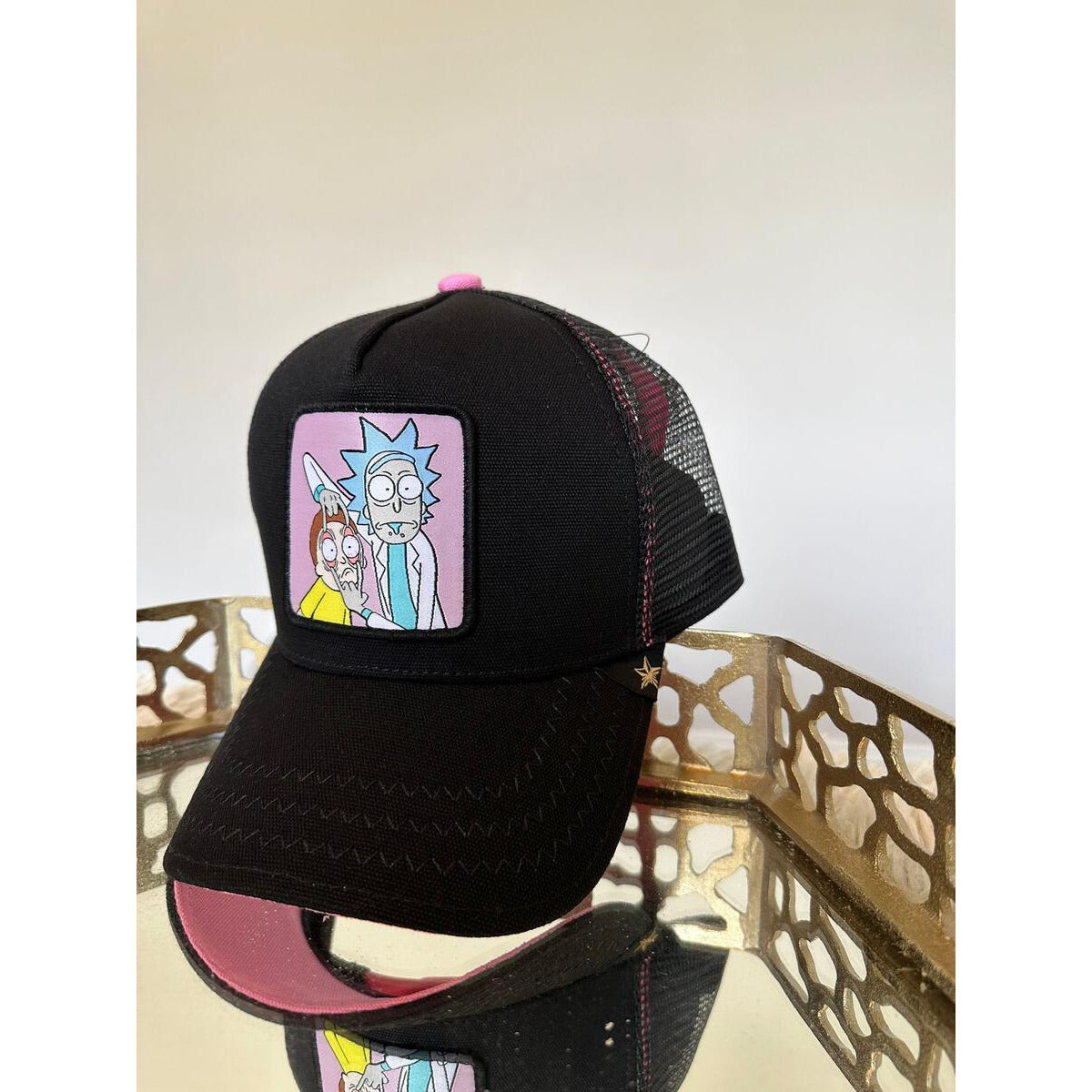 GOLD STAR - RICK AND MORTY TRUCKER HAT - BLACK/PINK