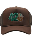 NEBIVA - 420 SMOKEY BEAR TRUCKER HAT - BROWN