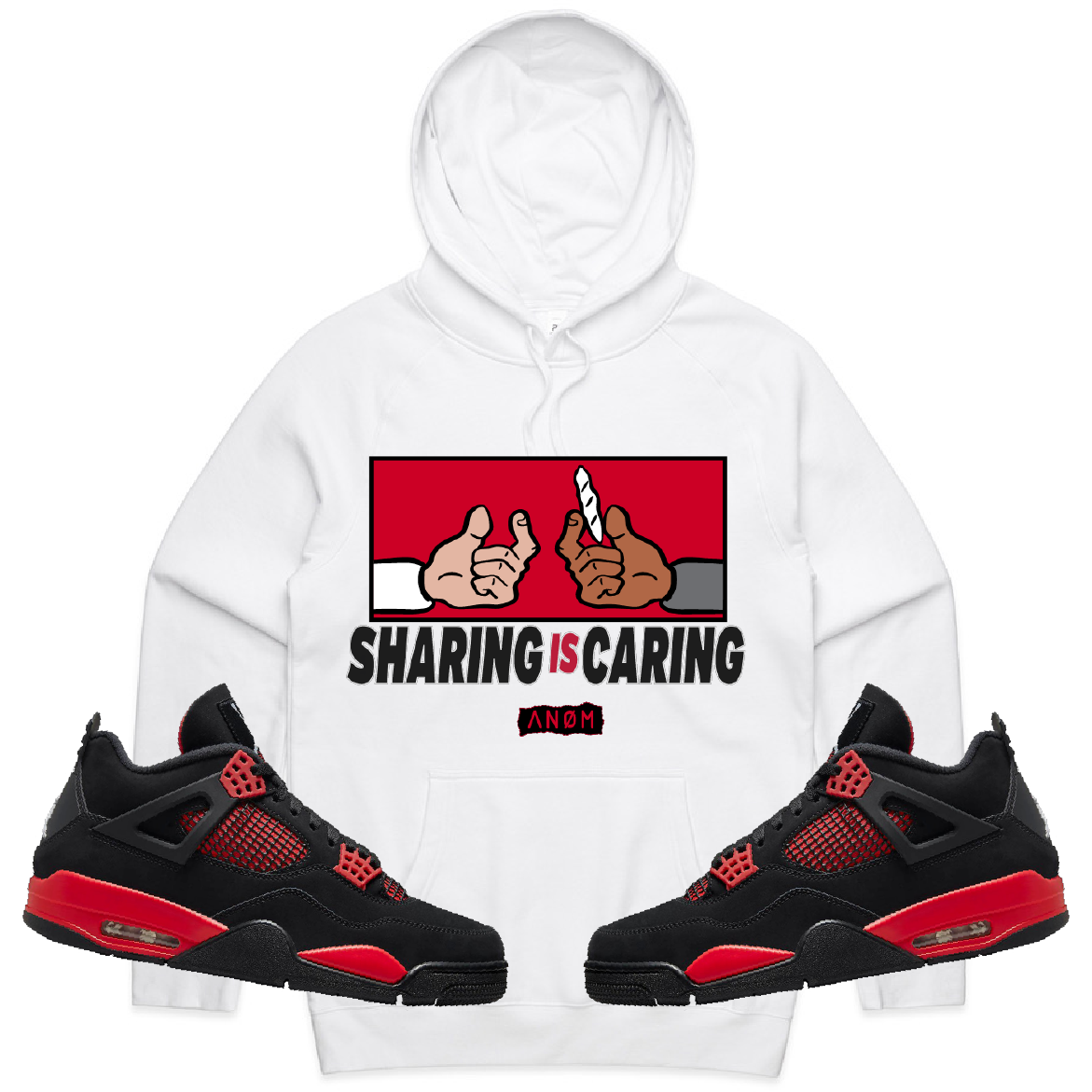 SHARE HOODIE-J4 RED THUNDER TIE BACK