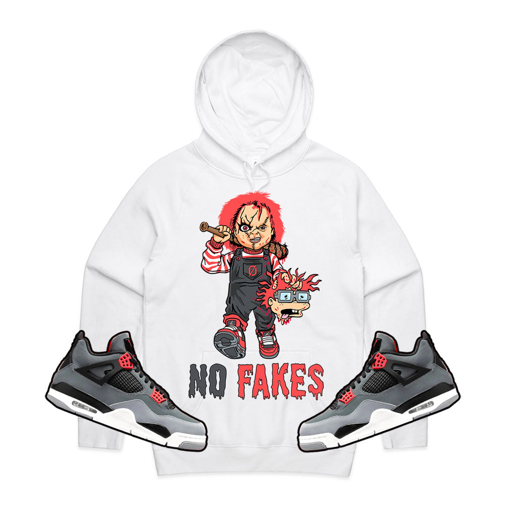 CHUCKY NO FAKES HOODIE-J4 INFRARED TIE BACK