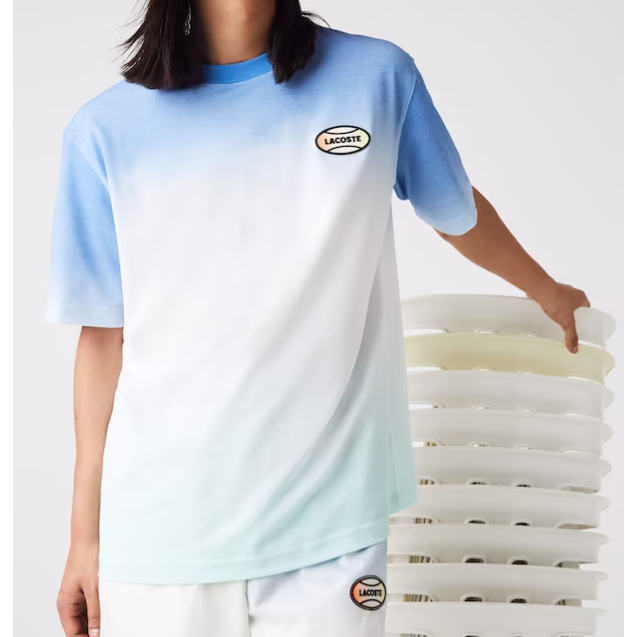 LACOSTE - Unisex Lacoste LIVE Loose Fit Gradated Print Cotton T-Shirt