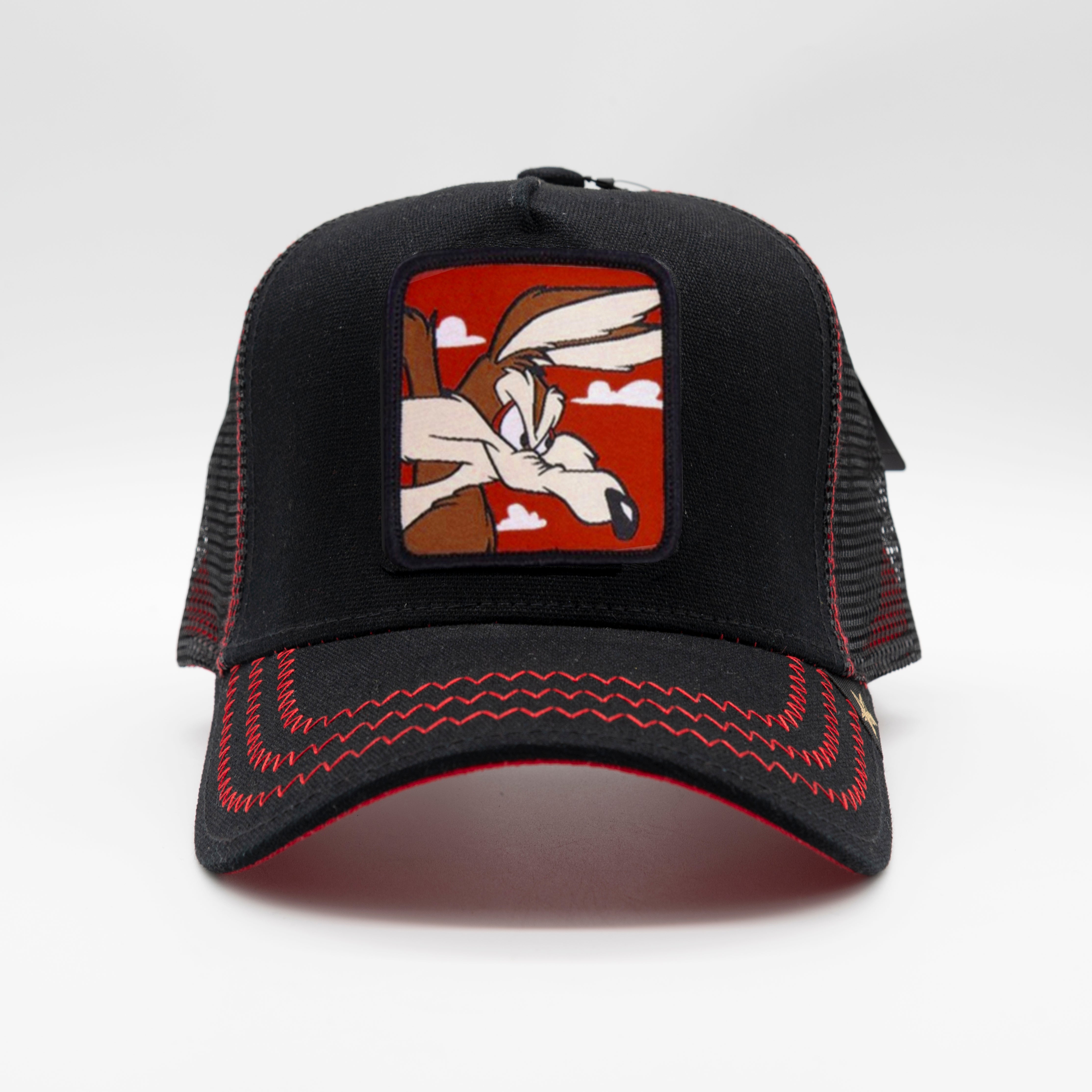 GOLD STAR-&quot;WILE E COYOTE&quot; TRUCKER HAT- RED/BLACK
