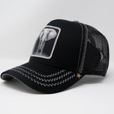GOLD STAR -ELEPHANT TRUCKER HAT - BLACK