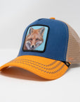 GOLD STAR - FOX TRUCKER HAT - BLUE/ORANGE/TAN