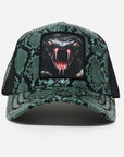 GOLD STAR- Green Sneak Leather Trucker Hat