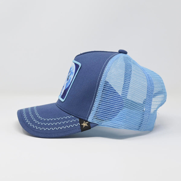 GOLD STAR- Wolf Baby Blue trucker hat