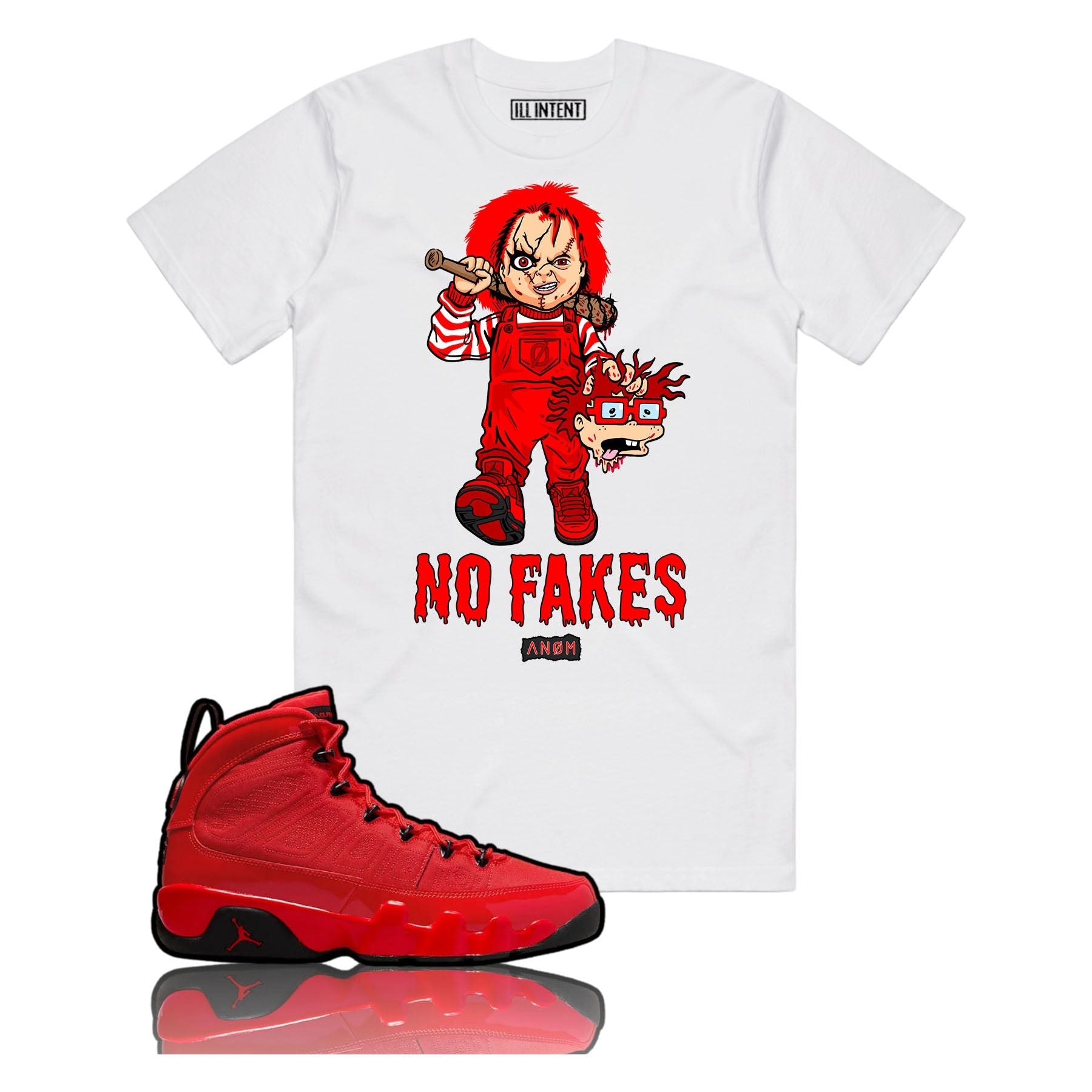 CHUCKY NO FAKES TEE-J9 CHILE RED TIE BACK