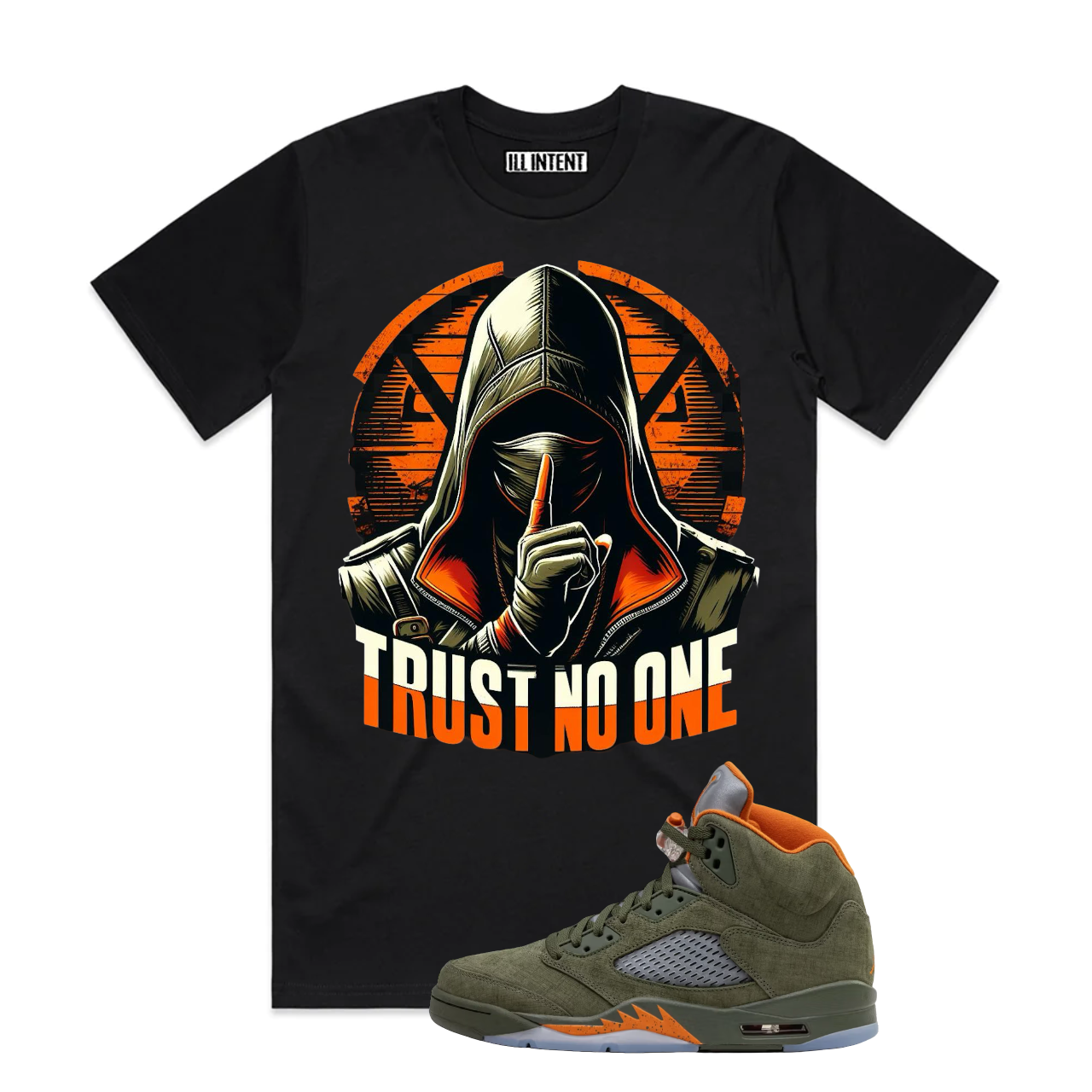 TRUST NO ONE J5 OLIVE TEE