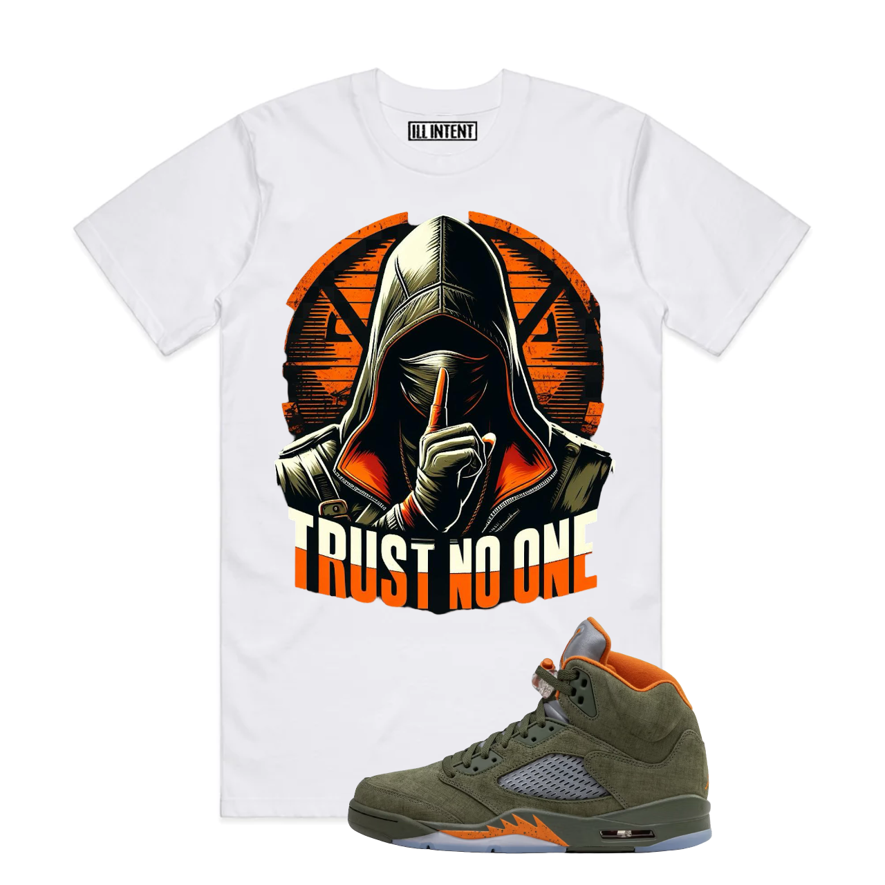 TRUST NO ONE J5 OLIVE TEE