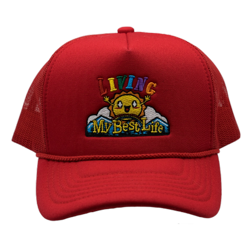 NEBIVA - LIVING MY BEST LIFE TRUCKER HAT - RED