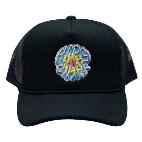 NEBIVA - HAPPY CAMPER TRUCKER HAT - BLACK
