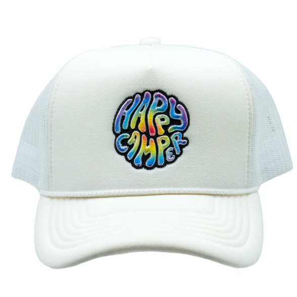 NEBIVA - HAPPY CAMPER TRUCKER HAT - WHITE
