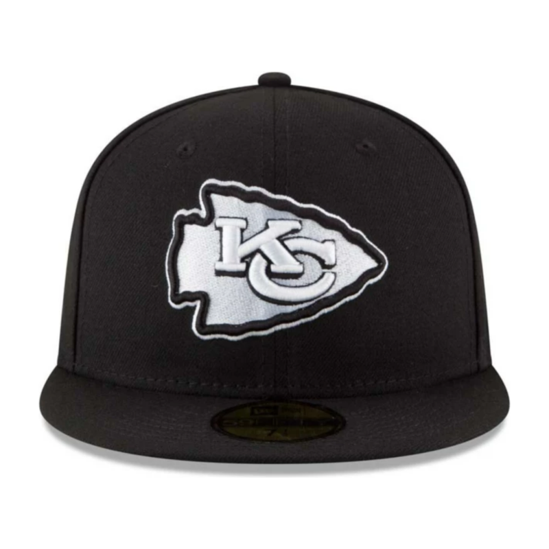 NEW ERA - KANSAS CITY CHIEFS BLACK & WHITE 59FIFTY FITTED - BLACK/GREY