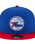 New Era Men's Philadelpia 76ers 59Fifty Royal/Red Fitted Hat