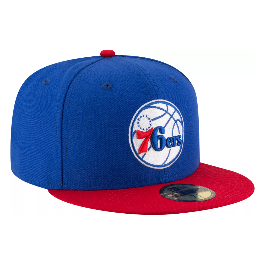 New Era Men&#39;s Philadelpia 76ers 59Fifty Royal/Red Fitted Hat