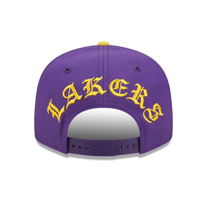 NEW ERA - LA Lakers NBA Black Letter Arch Purple 9FIFTY Snapback Cap - PURPLE/YELLOW/GREEN
