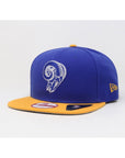 New Era 9Fifty Men Cap Los Angeles Rams Royal Blue Gold 2Tone Snapback Hat