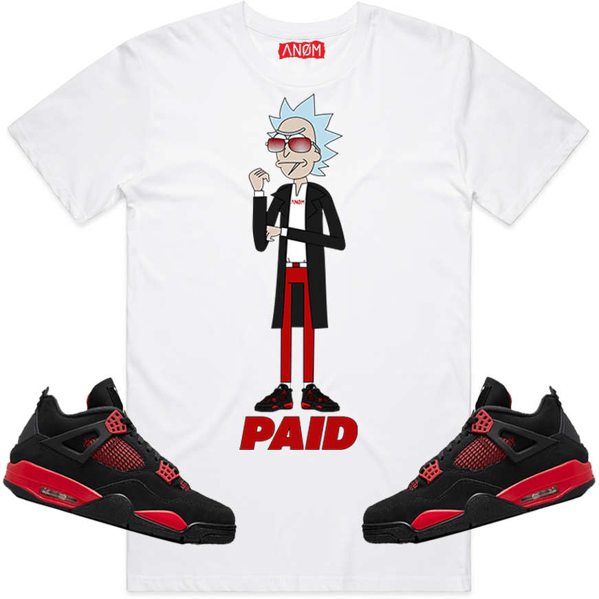 “PAID TEE&quot; J4 RED THUNDER TIE BACK