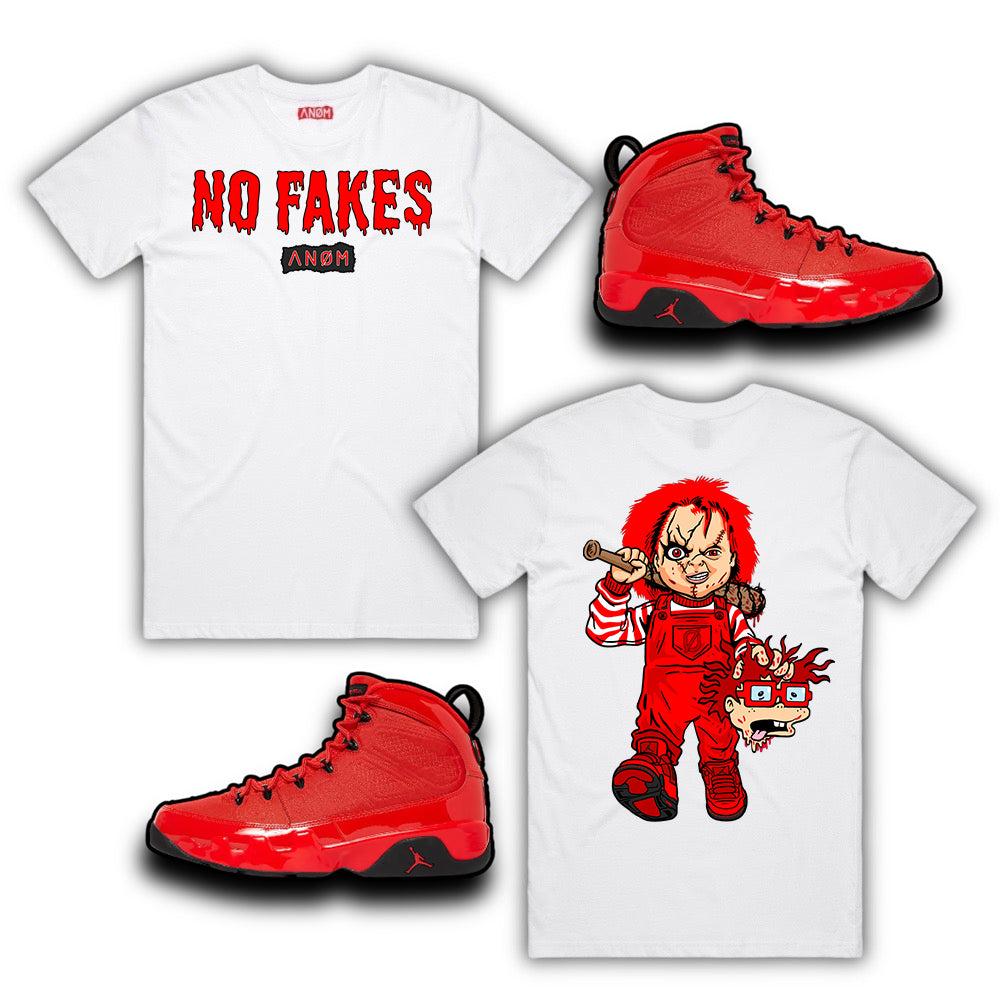 CHUCKY NO FAKES TEE-J9 CHILE RED TIE/BCK