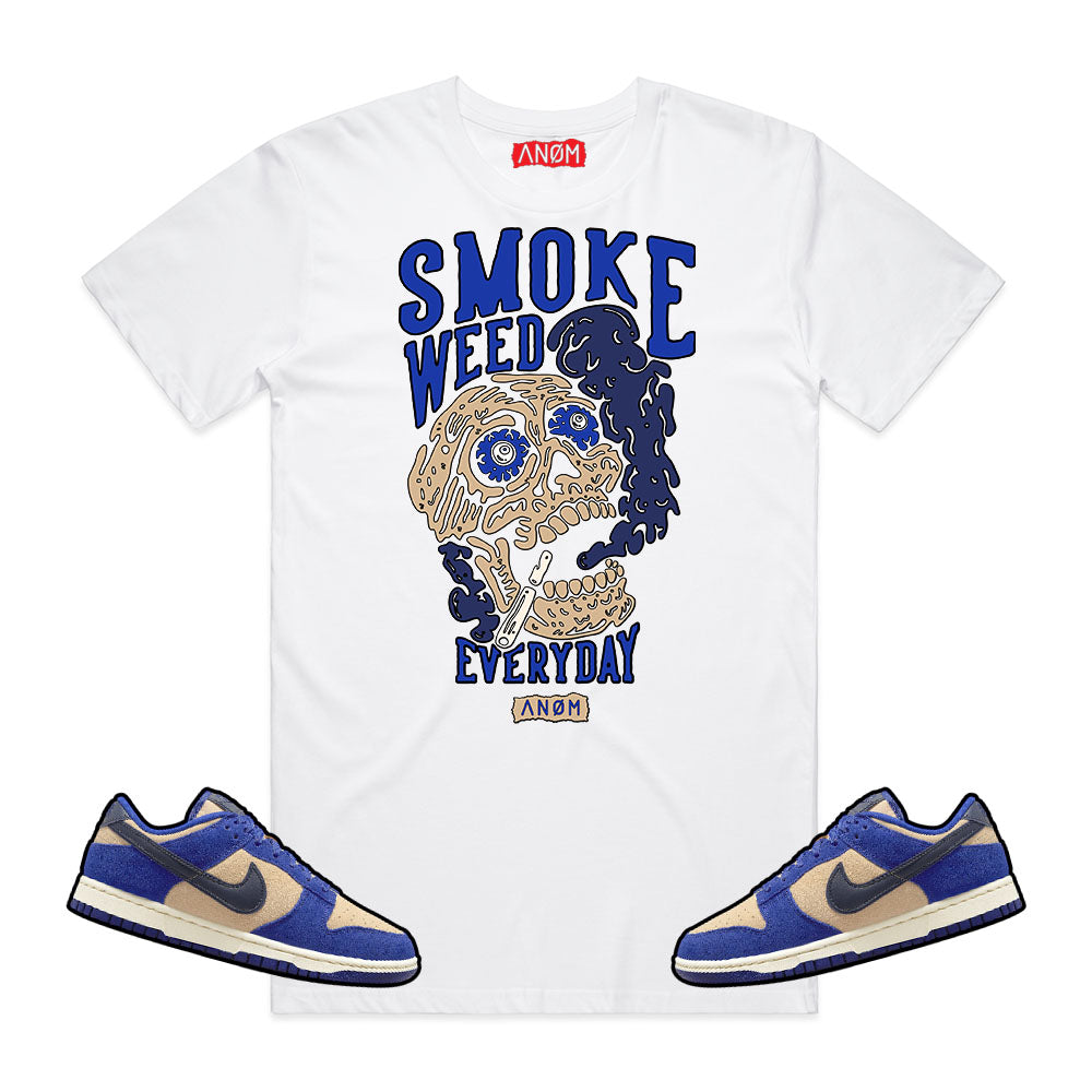 SMOKE EVERYDAY TEE-DUNK BLUE SUEDE TIE BACK