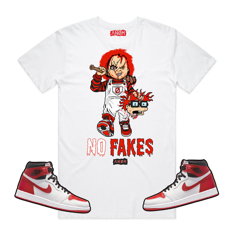 CHUCKY NO FAKES TEE-J1 HERITAGE TIE BACK