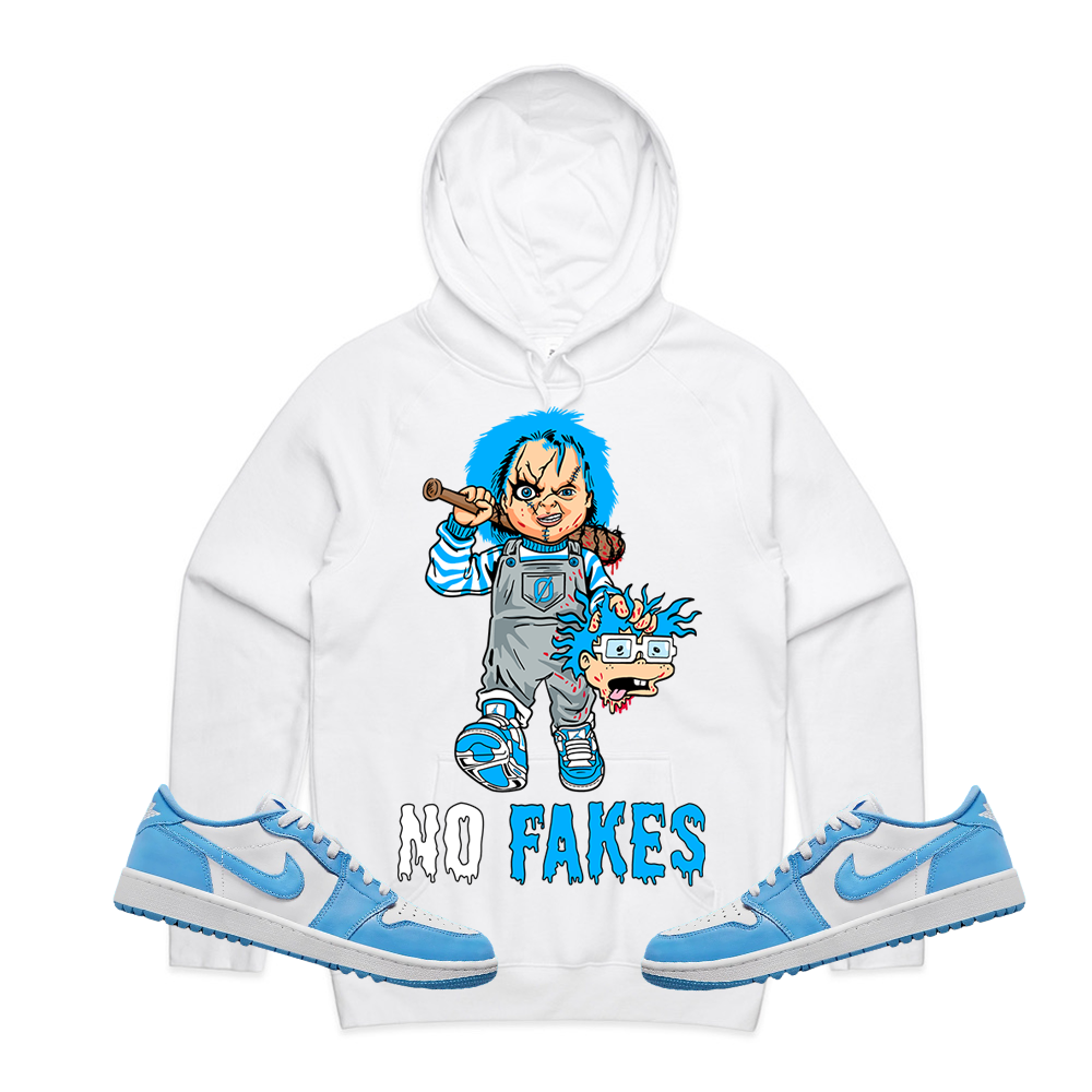 CHUCKY NO FAKES HOODIE-J1 LOW UNC TIE BACK