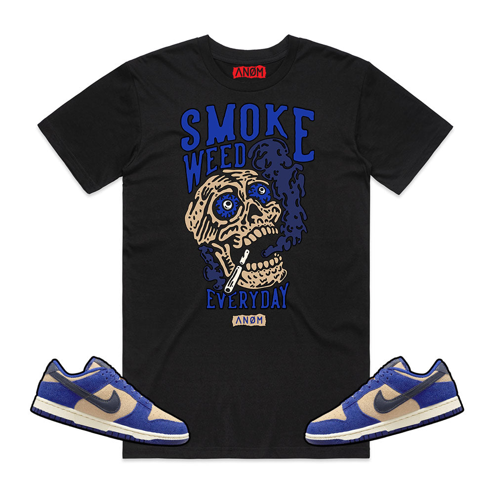 SMOKE EVERYDAY TEE-DUNK BLUE SUEDE TIE BACK
