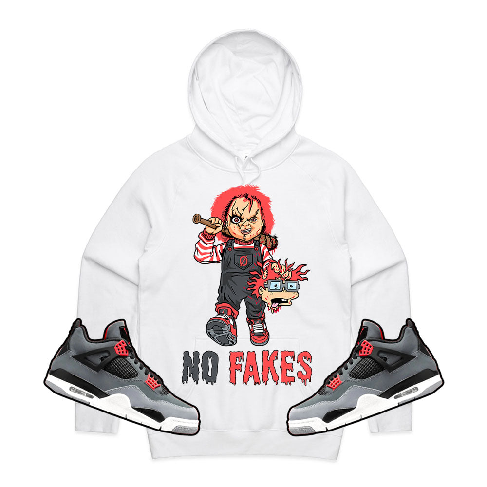 CHUCKY NO FAKES HOODIE-J4 INFRARED TIE BACK – iLL iNTENT