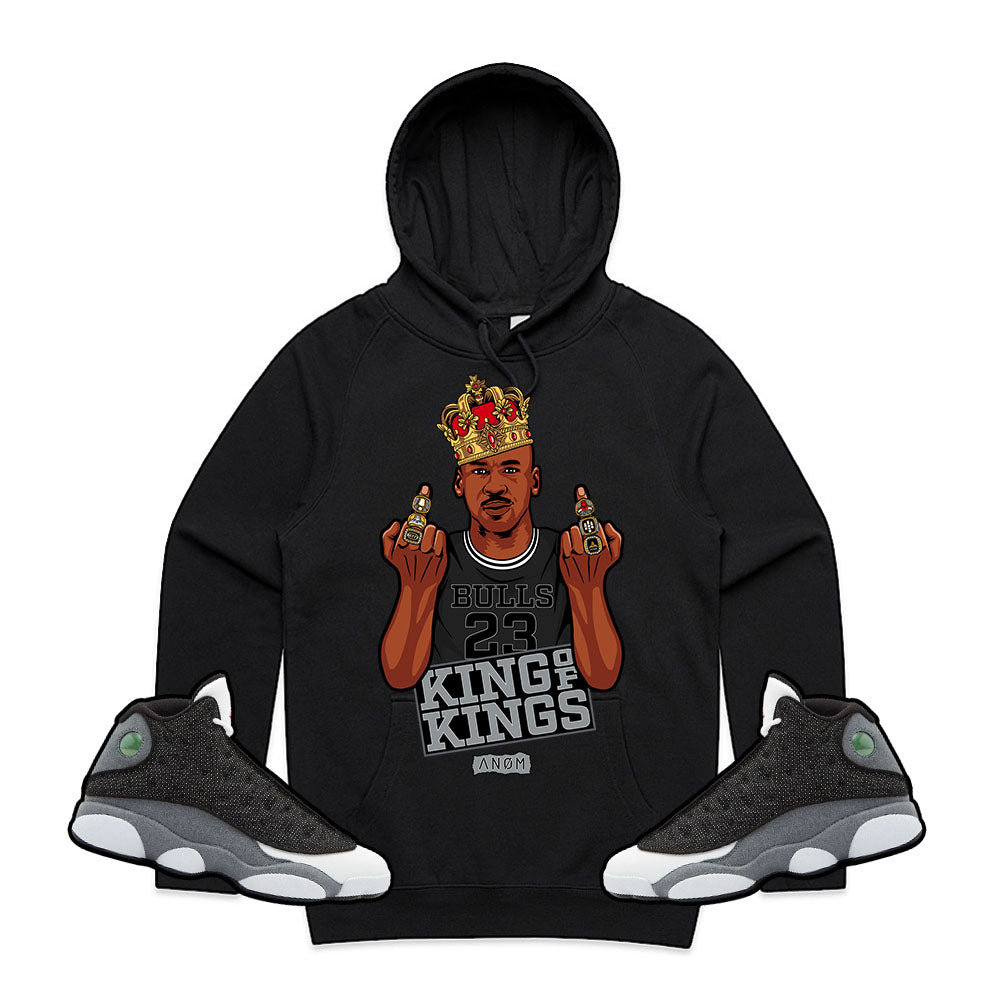 KING OF KINGS HOODIE-J13 BLK FLINT TIE BACK