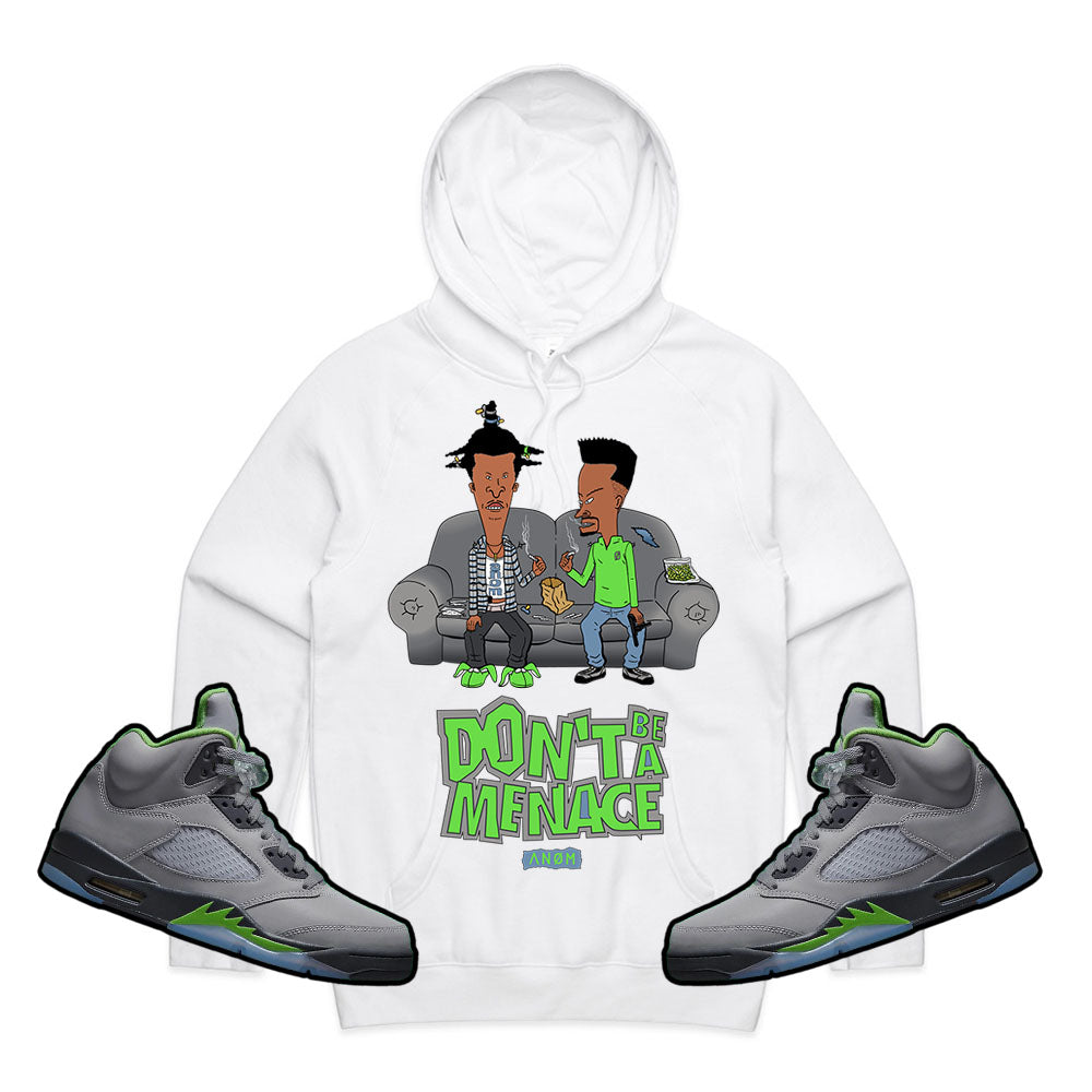 DON’T BE A MENACE HOODIE-J5 GREEN BEAN TIE BACK