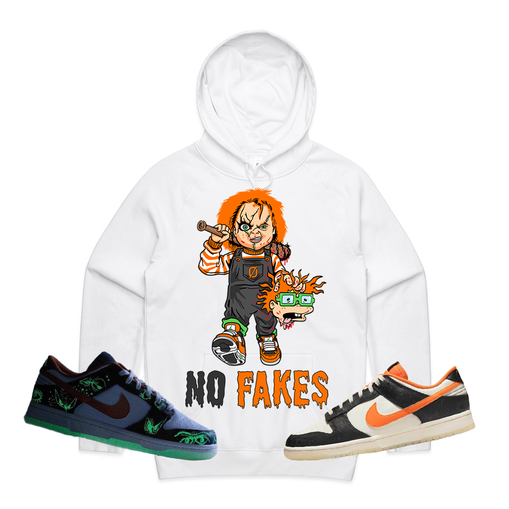 CHUCKY NO FAKES HOODIE-HALOWN DUNKS TIE BACK