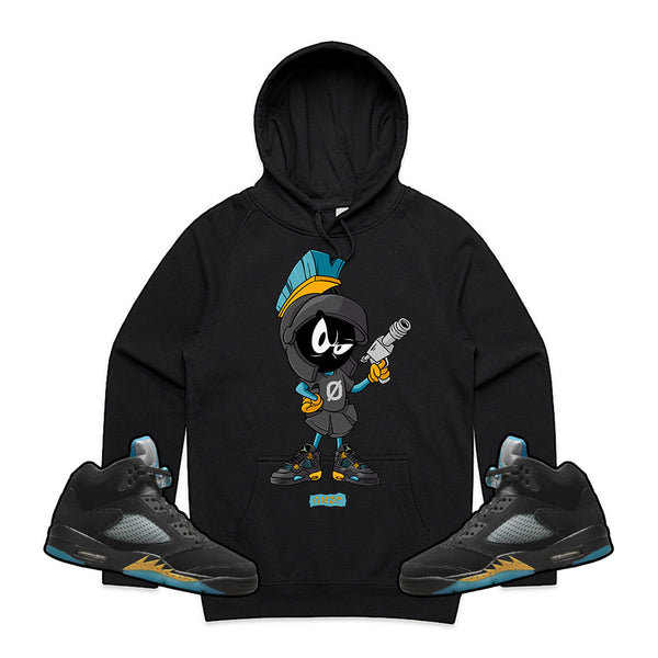 MARVIN THE MARTIAN HOODIE-J5 AQUA TIE BACK