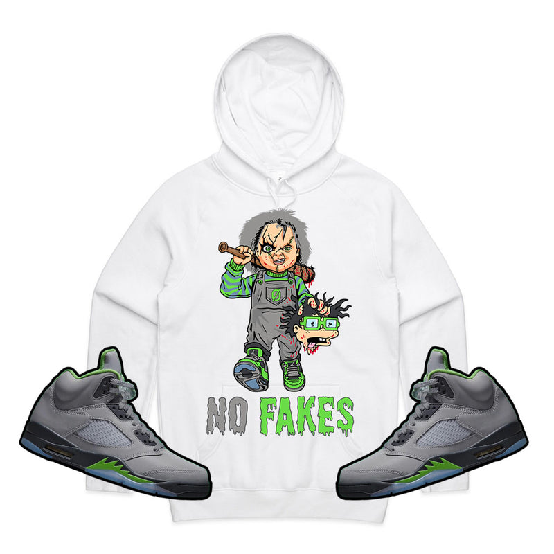 CHUCKY NO FAKES HOODIE-J5 GREEN BEAN TIE BACK