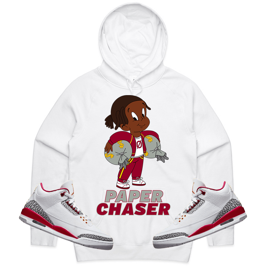 “PAPER CHASER HOODIE&quot; J3 CARDINAL TIE BACK