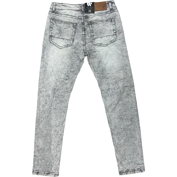 MENS WAIMEA GREY FADED ZIPPER JEANS