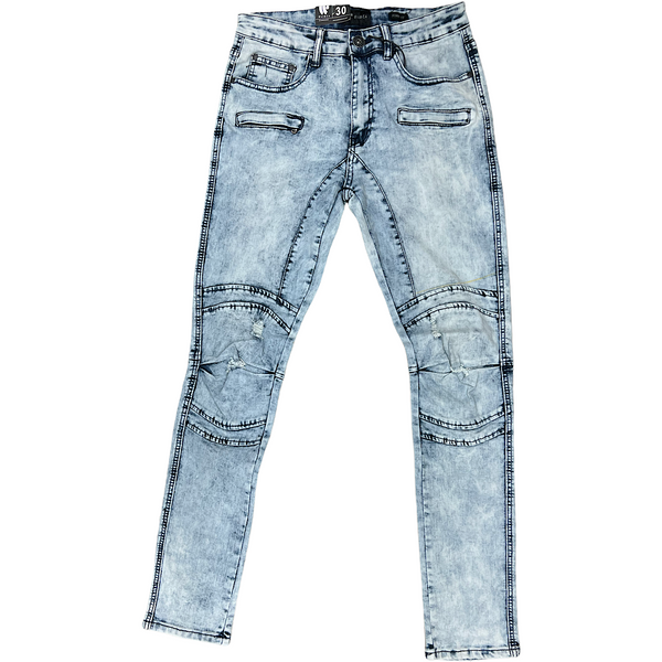 MENS WAIMEA BLUE WASH ZIPPER SIDE JEANS