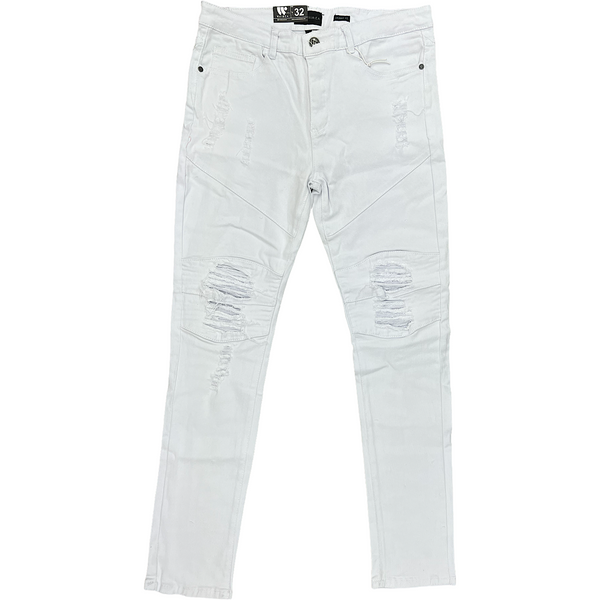 MENS WAIMEA WHITE RIPPED JEANS