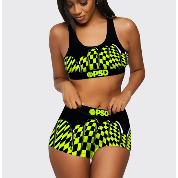 PSD WOMEN'S UNDERWEAR NEON DRIP CHECK BS