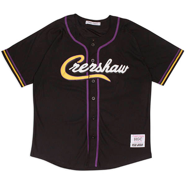 HEADGEAR CLASSICS - CRENSHAW KOBE BLACK BASEBALL JERSEY