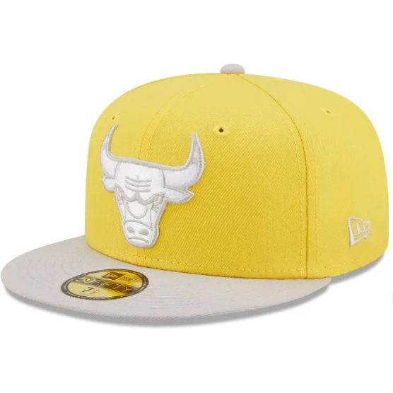 New Era - Men&#39;s Chicago Bulls Color Pack 59FIFTY Fitted Hat - Yellow/Gray