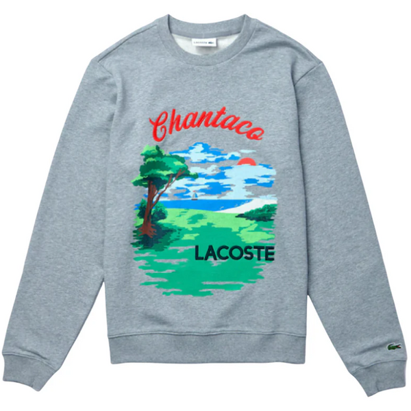 LACOSTE - Men’s Crew Neck Landscape Print Fleece Sweatshirt