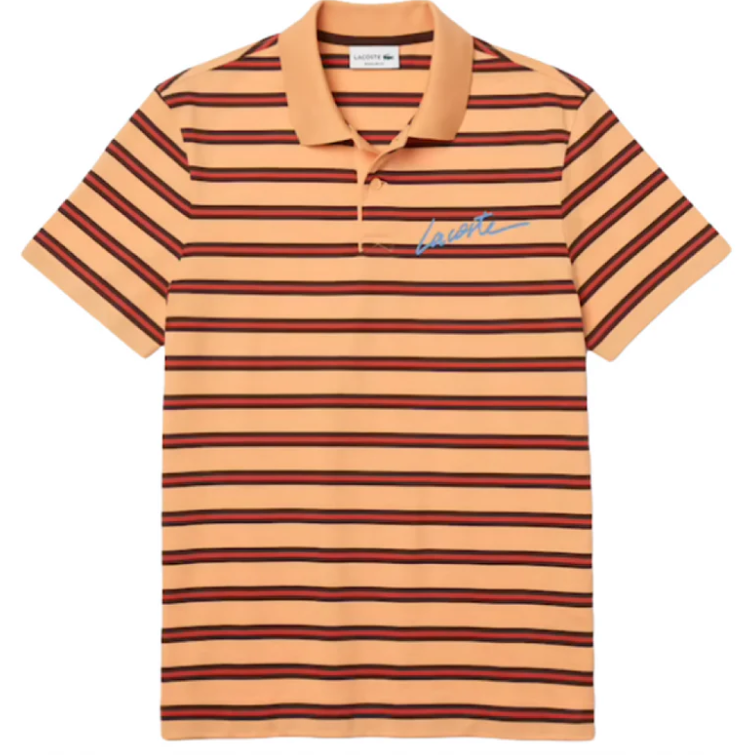 Lacoste - Men&#39;s Regular Fit Lettered Striped Cotton Polo Shirt