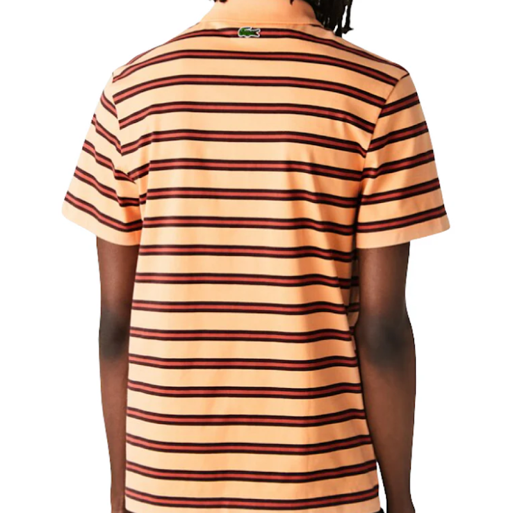Lacoste - Men's Regular Fit Lettered Striped Cotton Polo Shirt