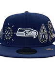 NEW ERA - MEN'S  SEATTLE SEAHAWKS PAISLEY 59FIFTY FITTED - NAVY/GREY