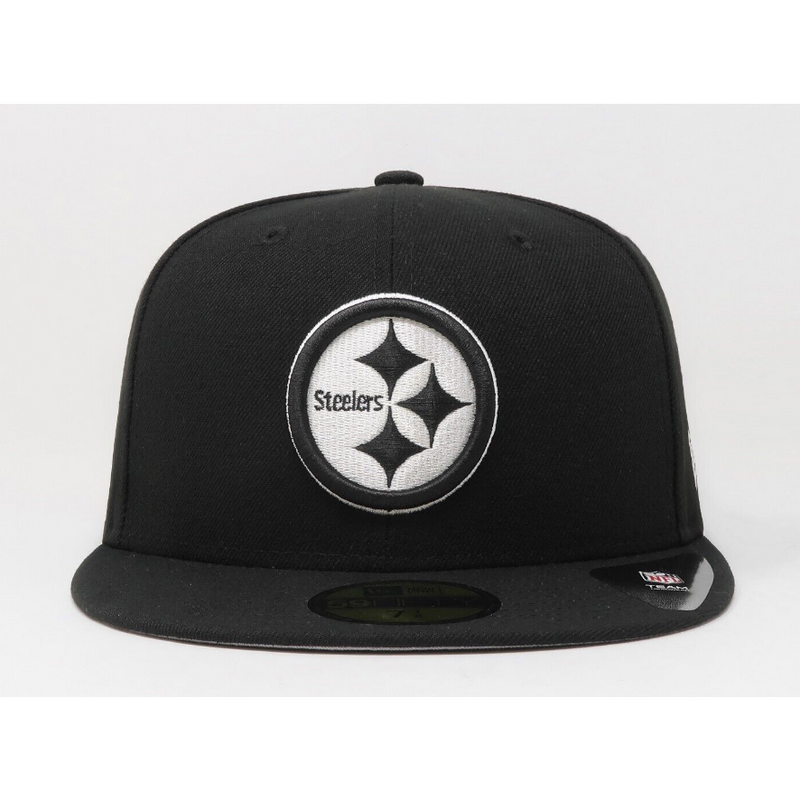 New Era - 59Fifty Men's Hat NFL Pittsburgh Steelers League Basic Black Fitted Cap - Black/Grey