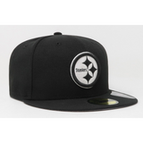 New Era - 59Fifty Men's Hat NFL Pittsburgh Steelers League Basic Black Fitted Cap - Black/Grey