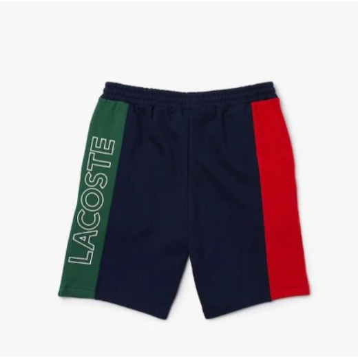 LACOSTE - MEN'S BRANDED COTTON FLEECE BLEND SHORTS