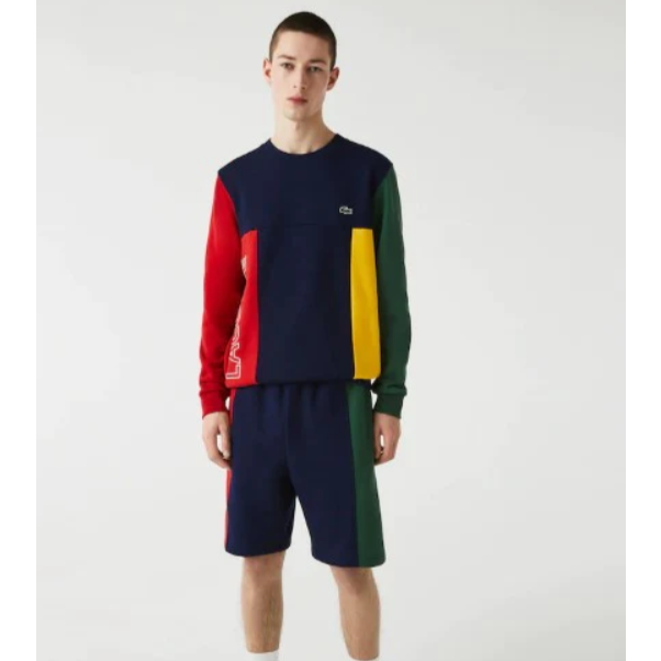 LACOSTE - MEN'S BRANDED COTTON FLEECE BLEND SHORTS