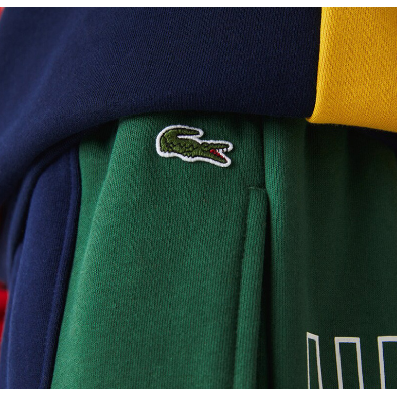 LACOSTE - MEN'S BRANDED COTTON FLEECE BLEND SHORTS