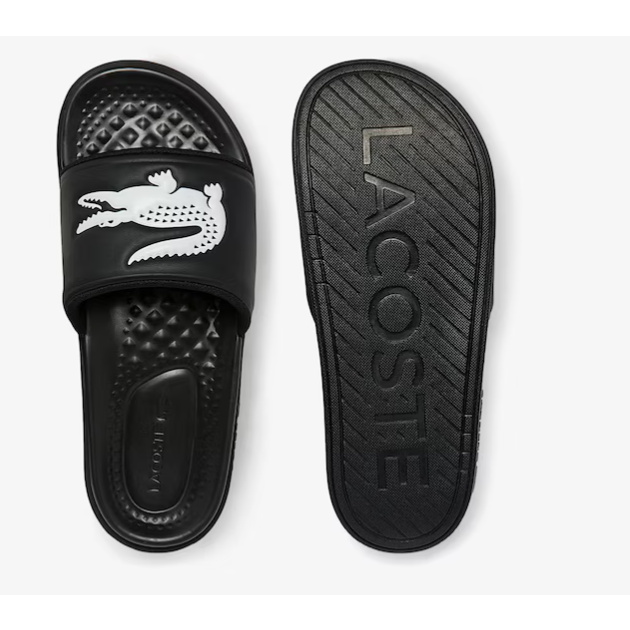Lacoste - Men's Croco Dualiste Synthetic Logo Strap Slides
